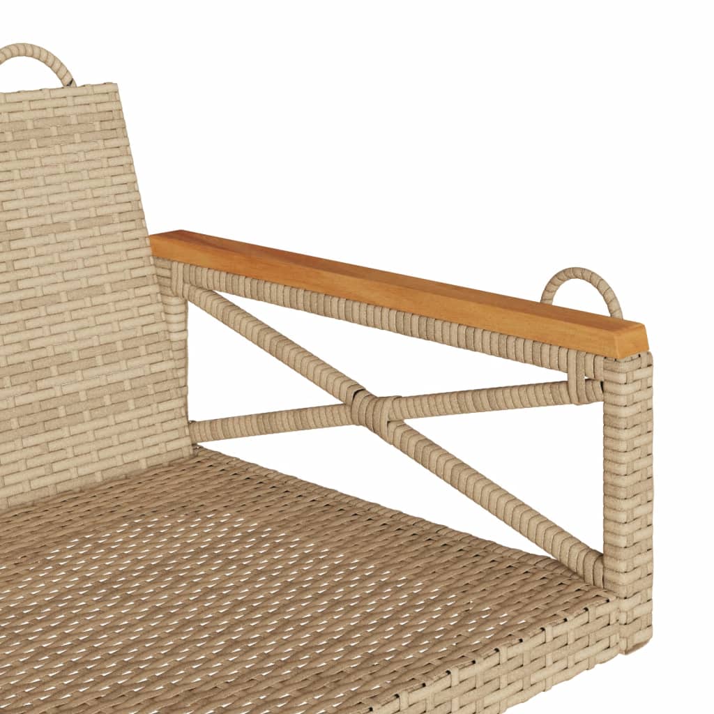 vidaXL Hängebank Beige 109x62x40 cm Poly Rattan