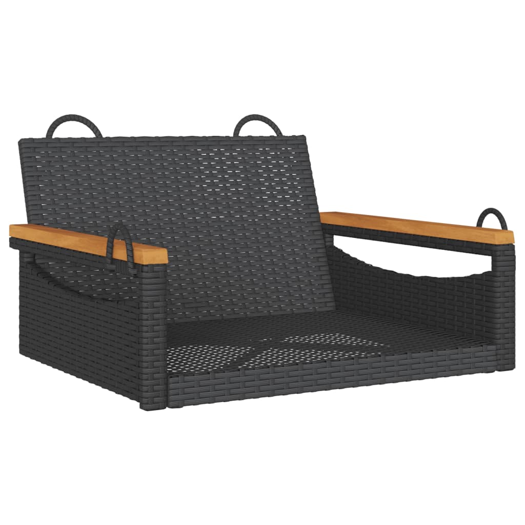 vidaXL Hängesessel Schwarz 63x62x40 cm Poly Rattan