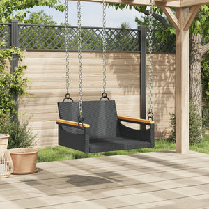 vidaXL Hängesessel Schwarz 63x62x40 cm Poly Rattan