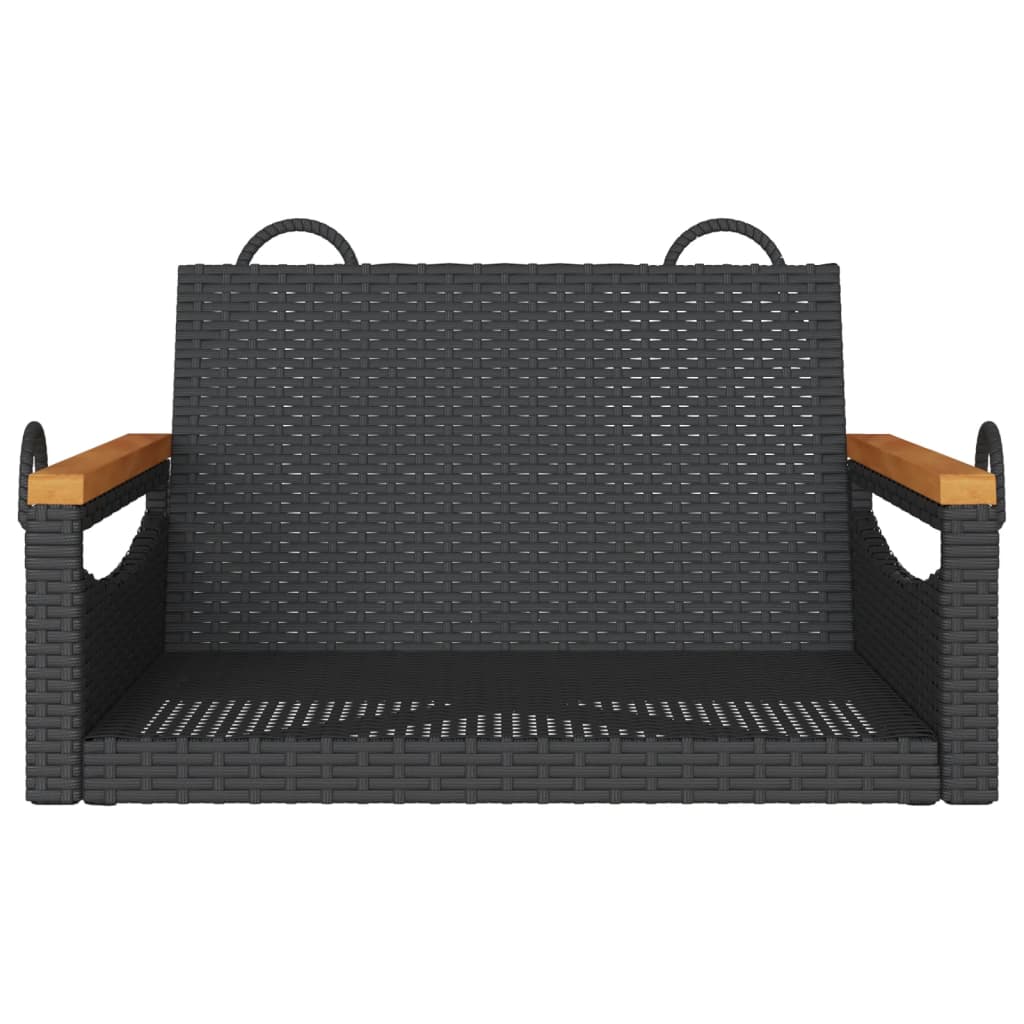 vidaXL Hängesessel Schwarz 63x62x40 cm Poly Rattan