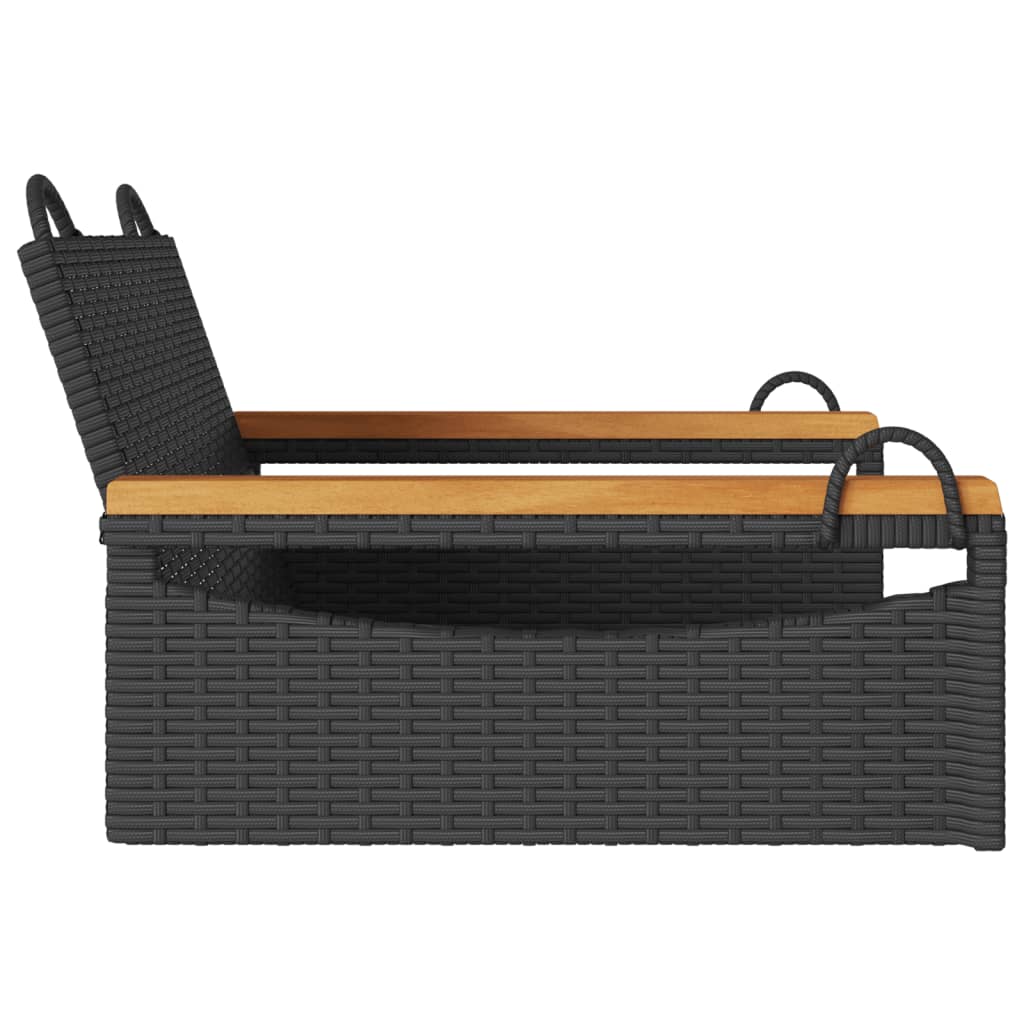 vidaXL Hängesessel Schwarz 63x62x40 cm Poly Rattan