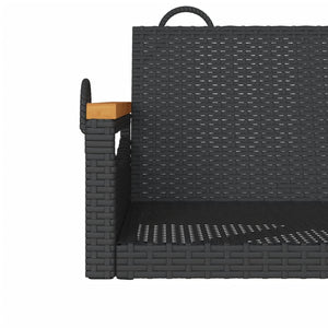 vidaXL Hängesessel Schwarz 63x62x40 cm Poly Rattan