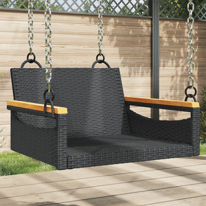 vidaXL Hängesessel Schwarz 63x62x40 cm Poly Rattan