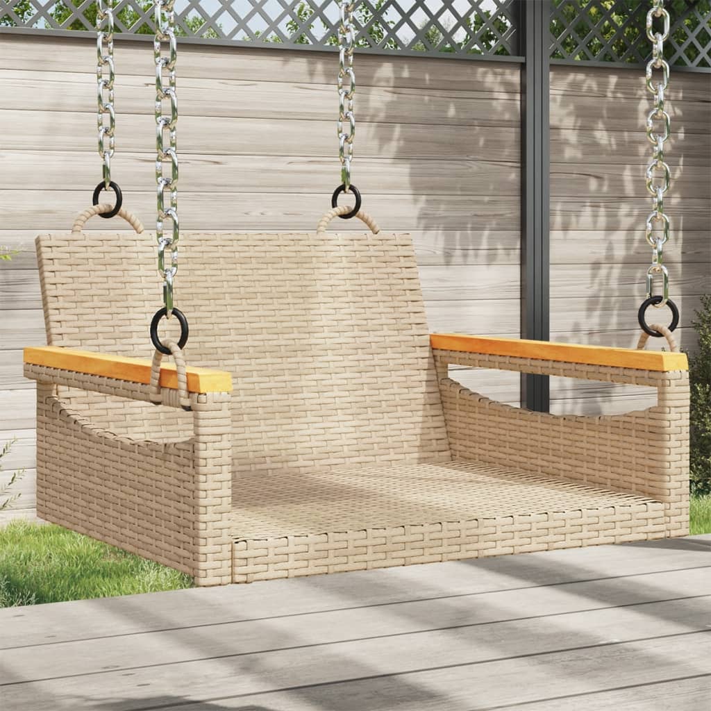 vidaXL Hängesessel Beige 63x62x40 cm Poly Rattan