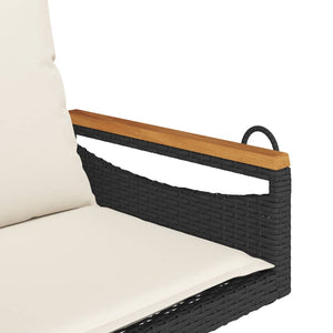 vidaXL Hängesessel mit Kissen Schwarz 63x62x40 cm Poly Rattan