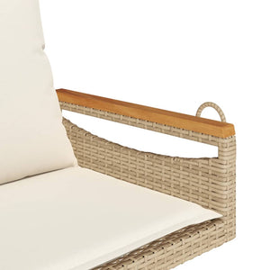 vidaXL Hängesessel mit Kissen Beige 63x62x40 cm Poly Rattan