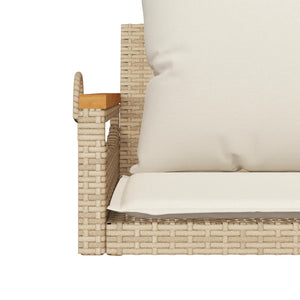 vidaXL Hängesessel mit Kissen Beige 63x62x40 cm Poly Rattan