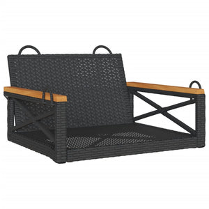 vidaXL Hängesessel Schwarz 63x62x40 cm Poly Rattan