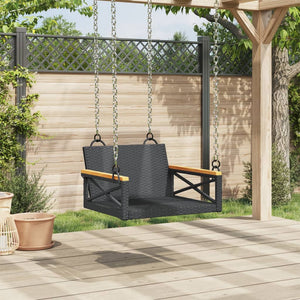 vidaXL Hängesessel Schwarz 63x62x40 cm Poly Rattan