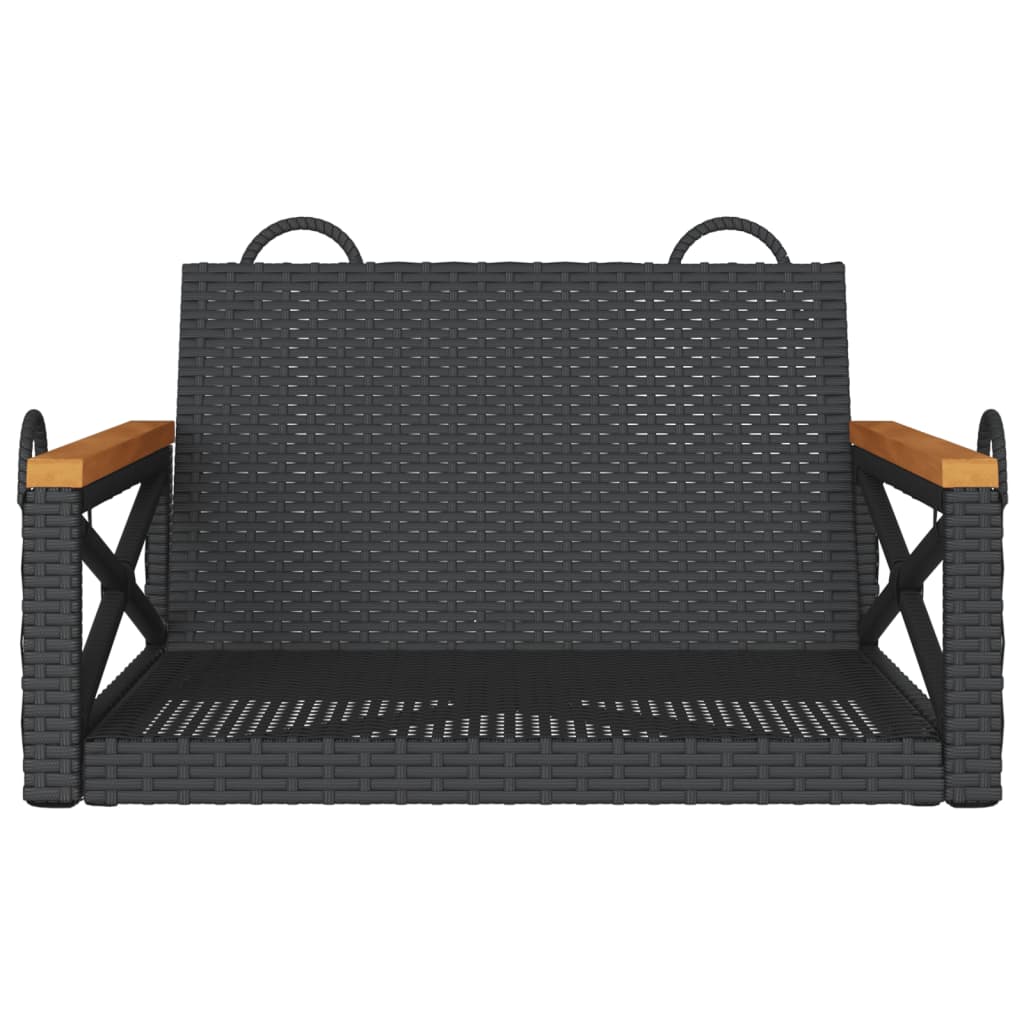 vidaXL Hängesessel Schwarz 63x62x40 cm Poly Rattan