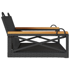 vidaXL Hängesessel Schwarz 63x62x40 cm Poly Rattan