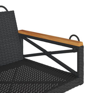 vidaXL Hängesessel Schwarz 63x62x40 cm Poly Rattan