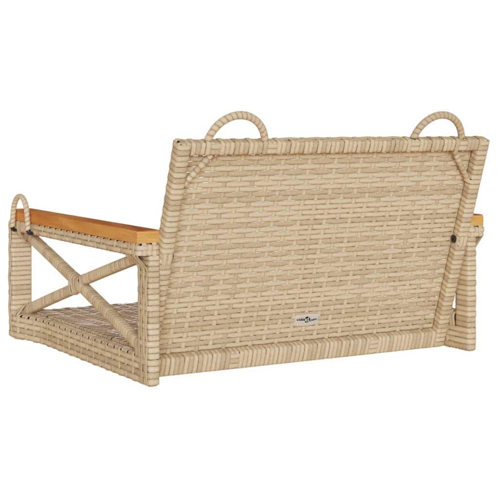 vidaXL Hängesessel Beige 63x62x40 cm Poly Rattan