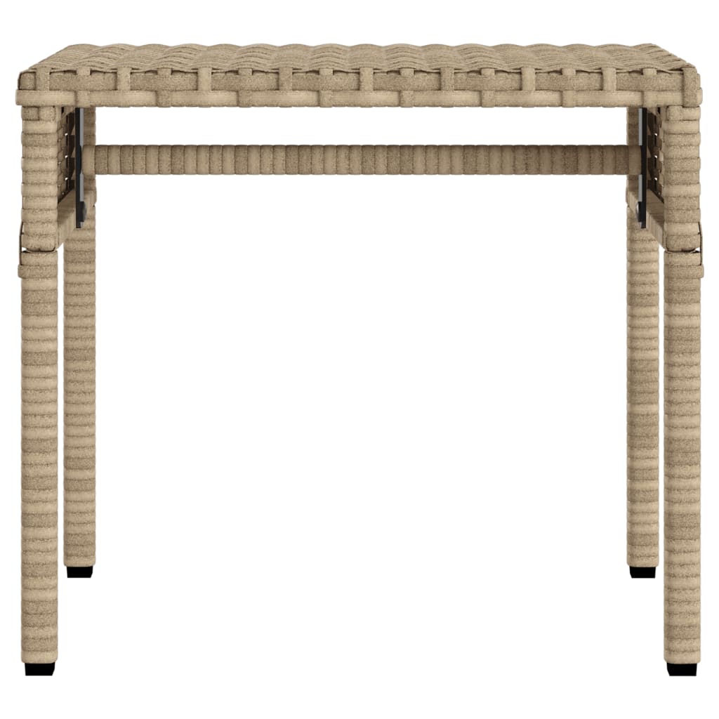 vidaXL Sonnenliege mit Dach und Tisch Beige Poly Rattan