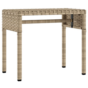 vidaXL Sonnenliege mit Dach und Tisch Beige Poly Rattan