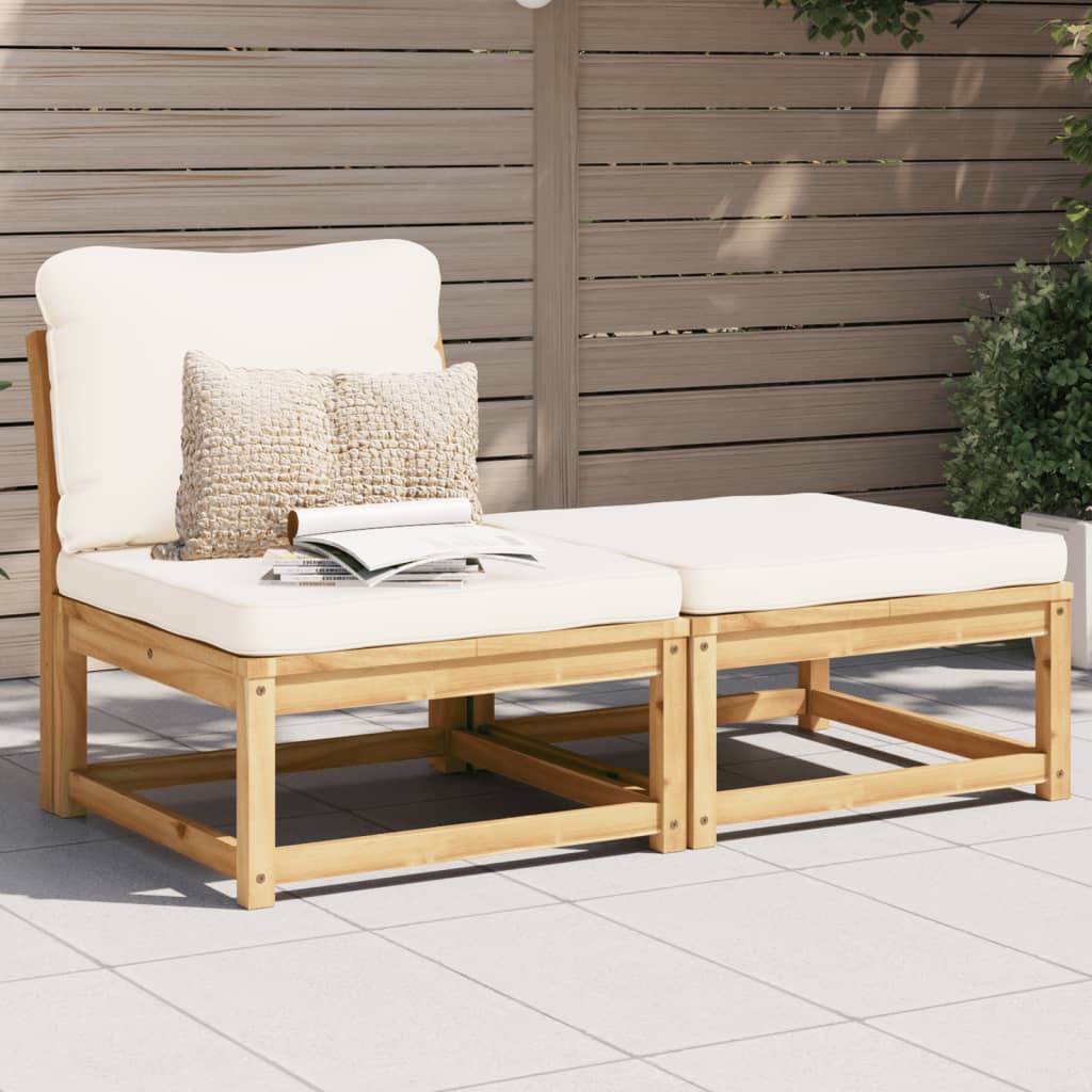 vidaXL 3-tlg. Garten-Lounge-Set mit Kissen Massivholz Akazie