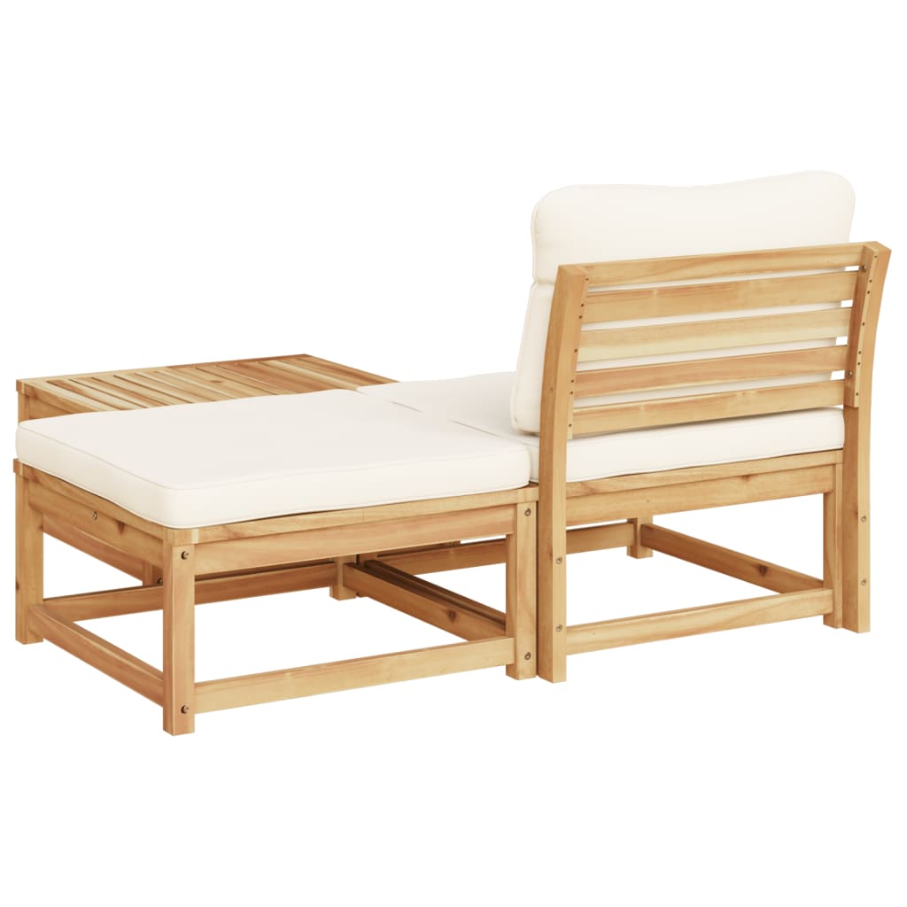 vidaXL 3-tlg. Garten-Lounge-Set mit Kissen Massivholz Akazie