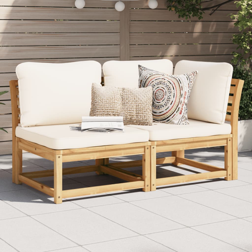 vidaXL 2-tlg. Garten-Lounge-Set mit Kissen Massivholz Akazie