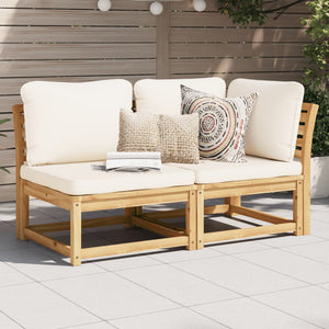 vidaXL 2-tlg. Garten-Lounge-Set mit Kissen Massivholz Akazie