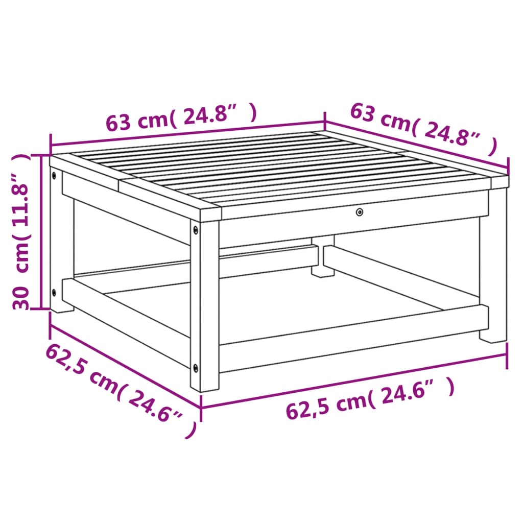 vidaXL Gartentisch 63x63x30 cm Massivholz Akazie