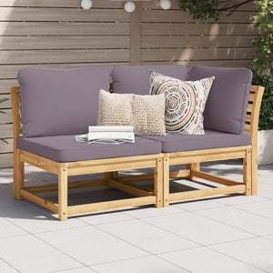 vidaXL 2-tlg. Garten-Lounge-Set mit Kissen Massivholz Akazie