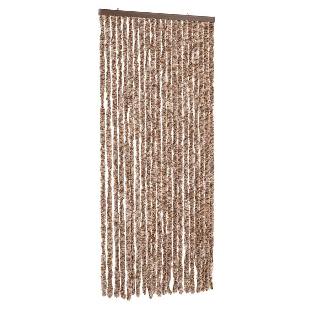 Fliegenvorhang Beige und Dunkelbraun 56x185 cm Chenille Stilecasa