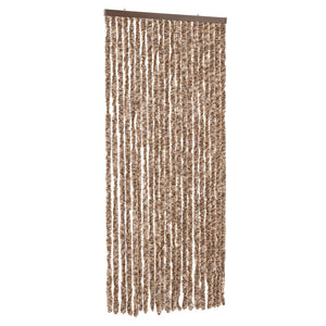 Fliegenvorhang Beige und Dunkelbraun 56x185 cm Chenille Stilecasa