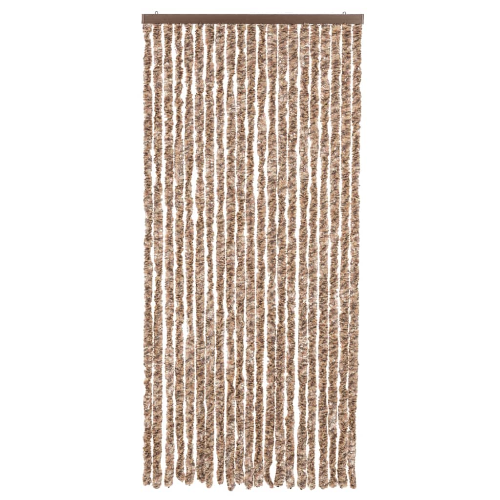 Fliegenvorhang Beige und Dunkelbraun 56x185 cm Chenille Stilecasa