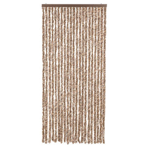 Fliegenvorhang Beige und Dunkelbraun 56x185 cm Chenille Stilecasa