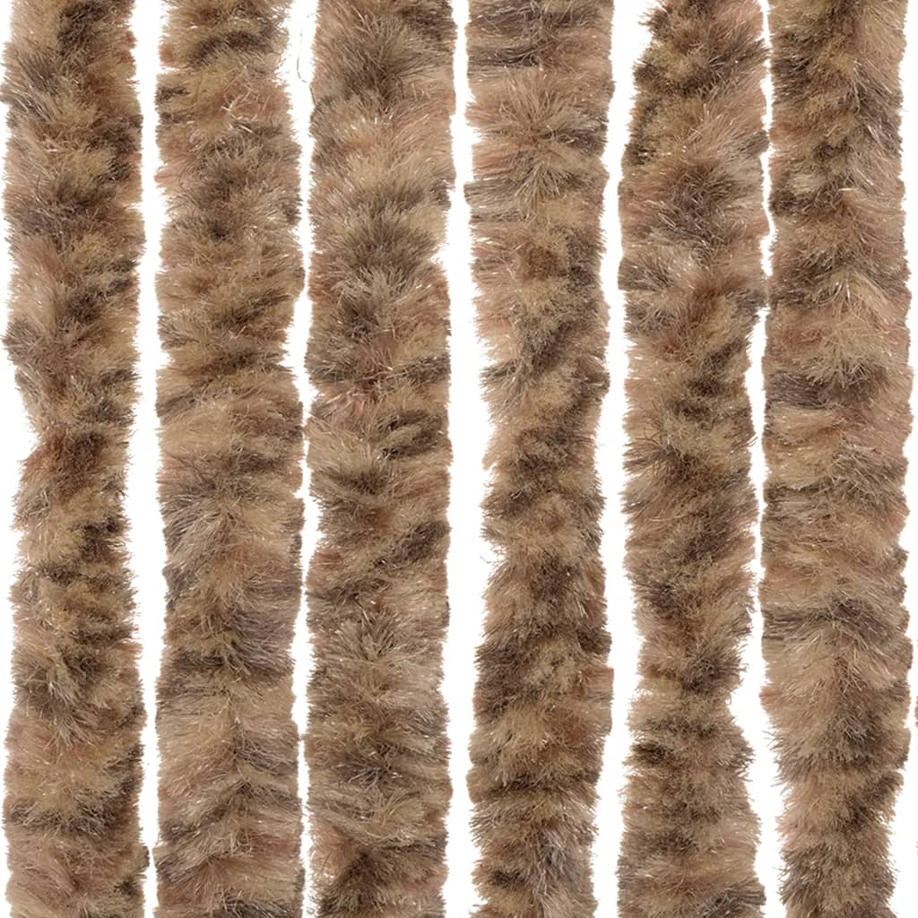 Fliegenvorhang Beige und Dunkelbraun 56x185 cm Chenille Stilecasa