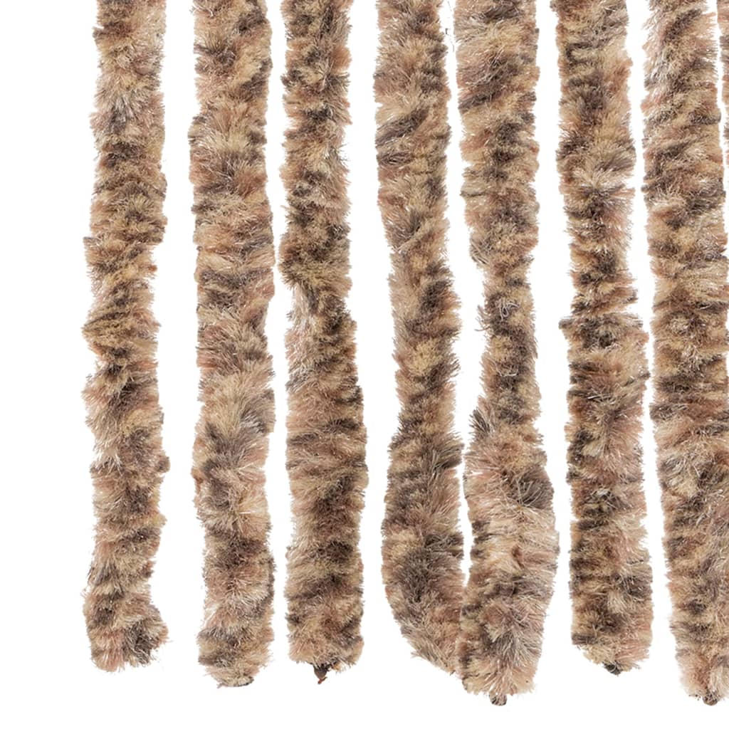 Fliegenvorhang Beige und Dunkelbraun 56x185 cm Chenille Stilecasa