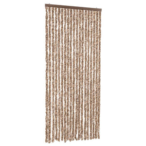 vidaXL Fliegenvorhang Beige und Dunkelbraun 56x200 cm Chenille