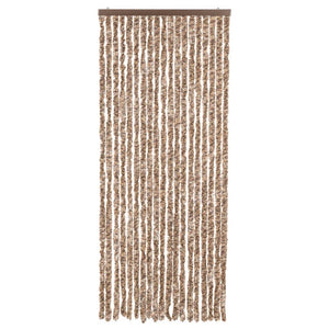 vidaXL Fliegenvorhang Beige und Dunkelbraun 56x200 cm Chenille