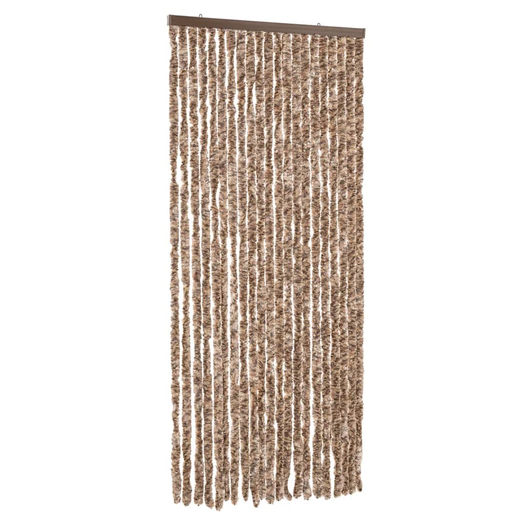 vidaXL Fliegenvorhang Beige und Dunkelbraun 100x200 cm Chenille