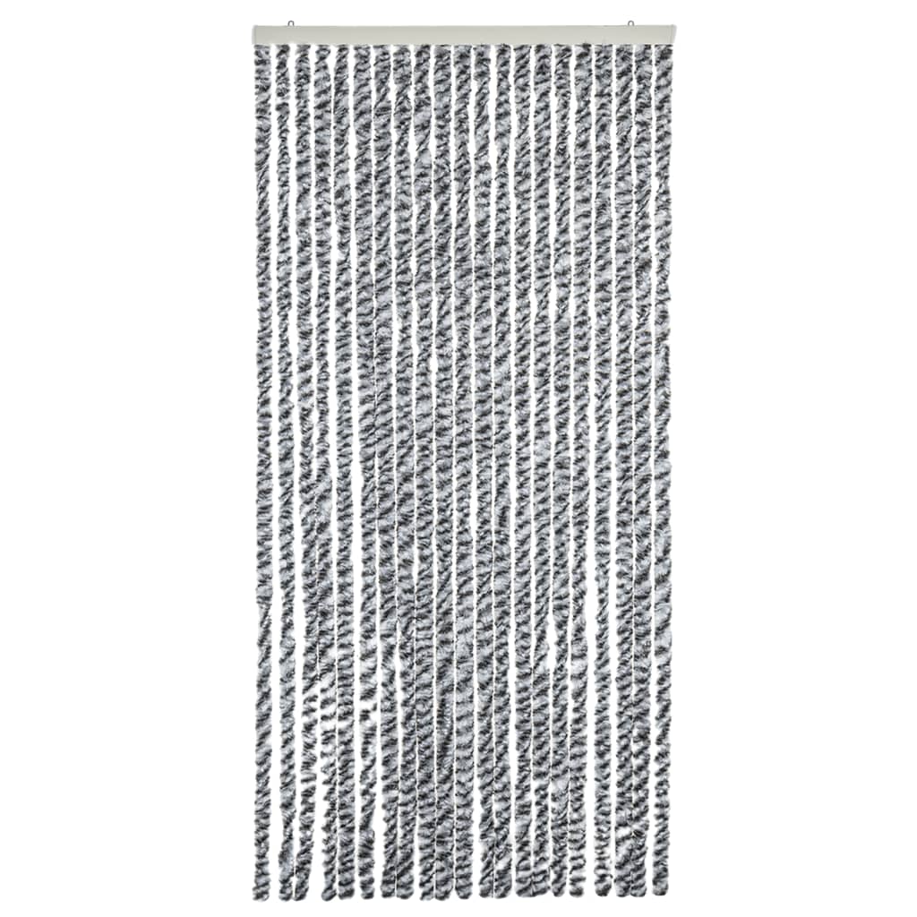 vidaXL Fliegenvorhang Grau, Schwarz und Weiß 90x220 cm Chenille