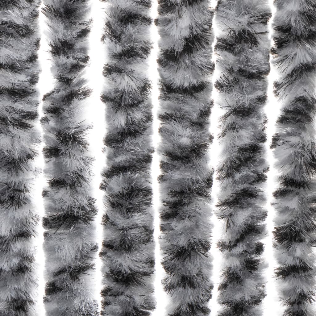 vidaXL Fliegenvorhang Grau, Schwarz und Weiß 100x200 cm Chenille