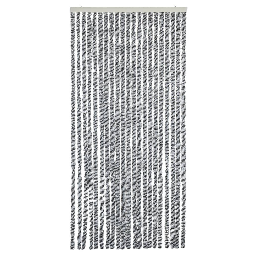 vidaXL Fliegenvorhang Grau, Schwarz und Weiß 100x220 cm Chenille