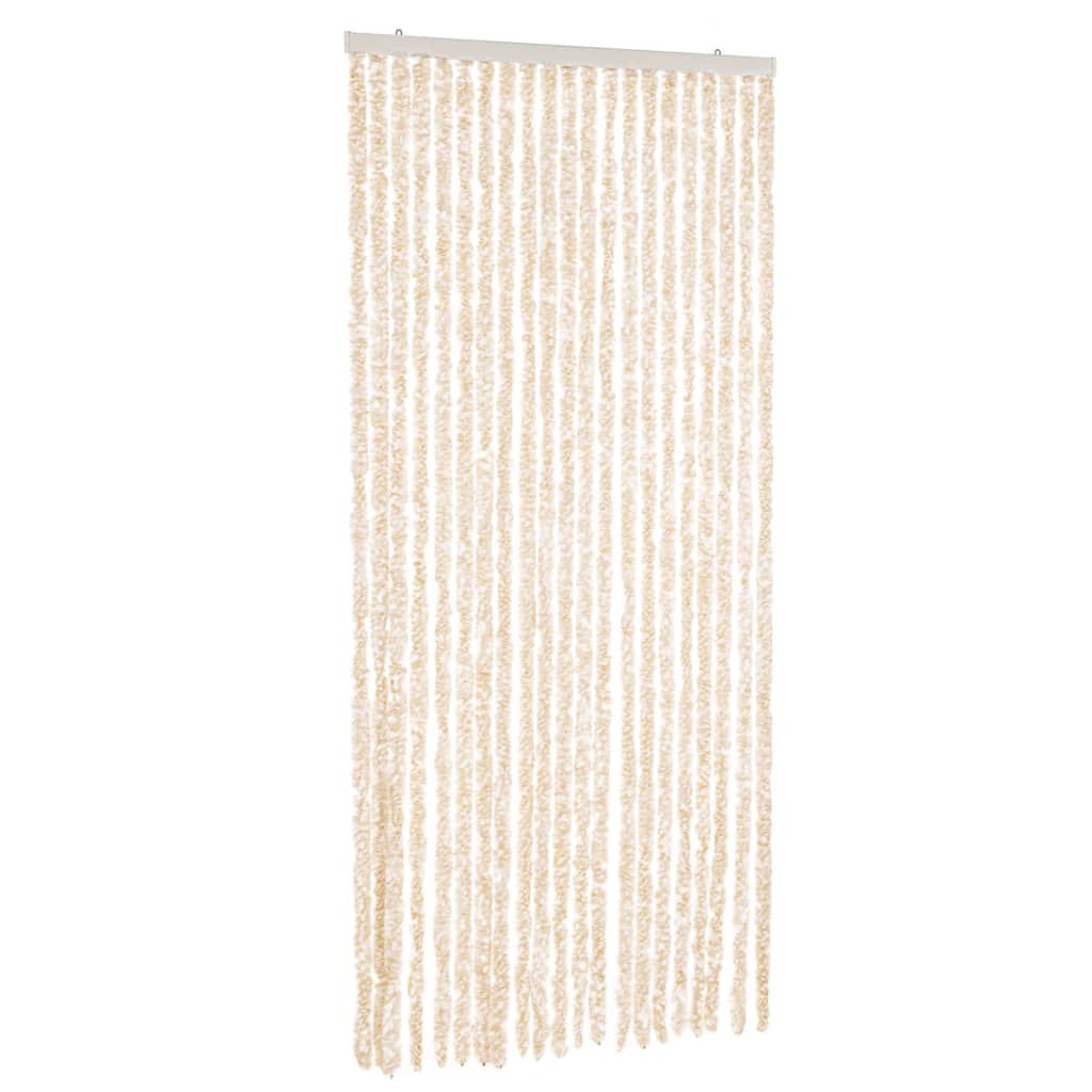 vidaXL Fliegenvorhang Beige und Weiß 56x200 cm Chenille