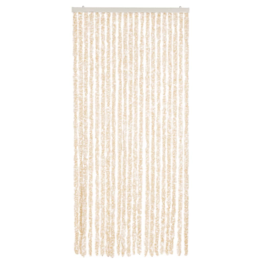 vidaXL Fliegenvorhang Beige und Weiß 56x200 cm Chenille