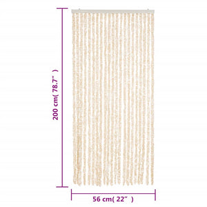 vidaXL Fliegenvorhang Beige und Weiß 56x200 cm Chenille