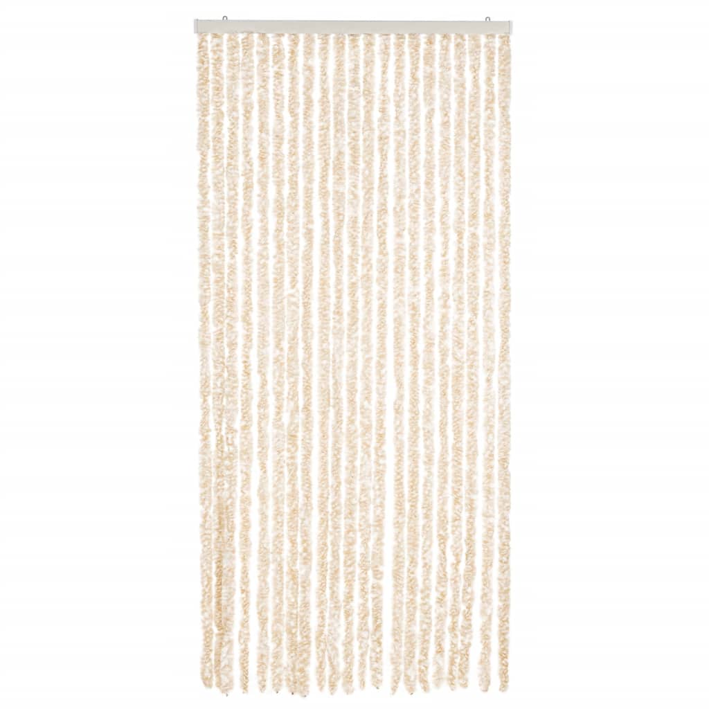 vidaXL Fliegenvorhang Beige und Weiß 90x200 cm Chenille