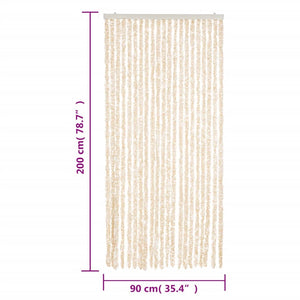 vidaXL Fliegenvorhang Beige und Weiß 90x200 cm Chenille