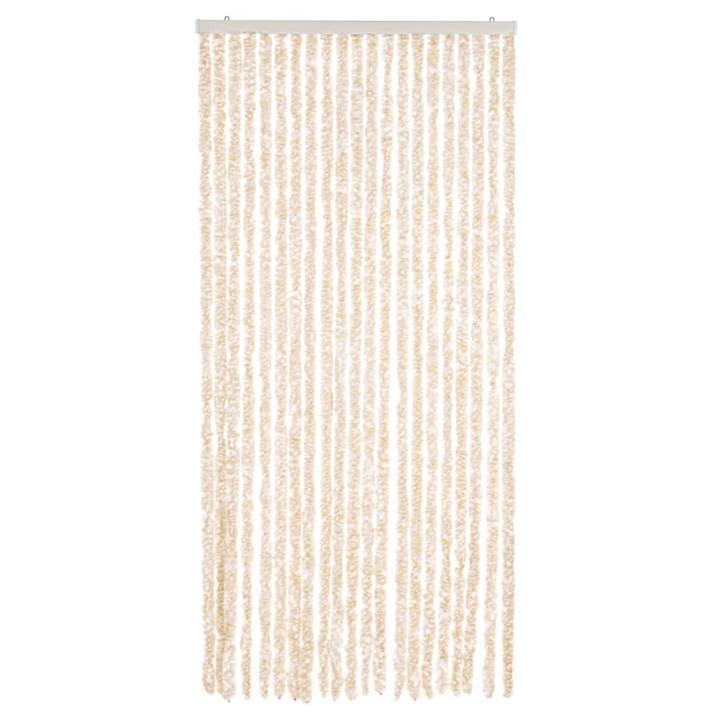 vidaXL Fliegenvorhang Beige und Weiß 90x220 cm Chenille