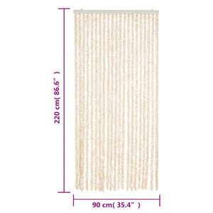 vidaXL Fliegenvorhang Beige und Weiß 90x220 cm Chenille