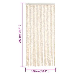 vidaXL Fliegenvorhang Beige und Weiß 100x200 cm Chenille