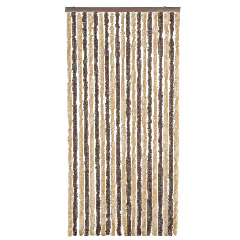 Fliegenvorhang Dunkelbraun und Beige 56x185 cm Chenille