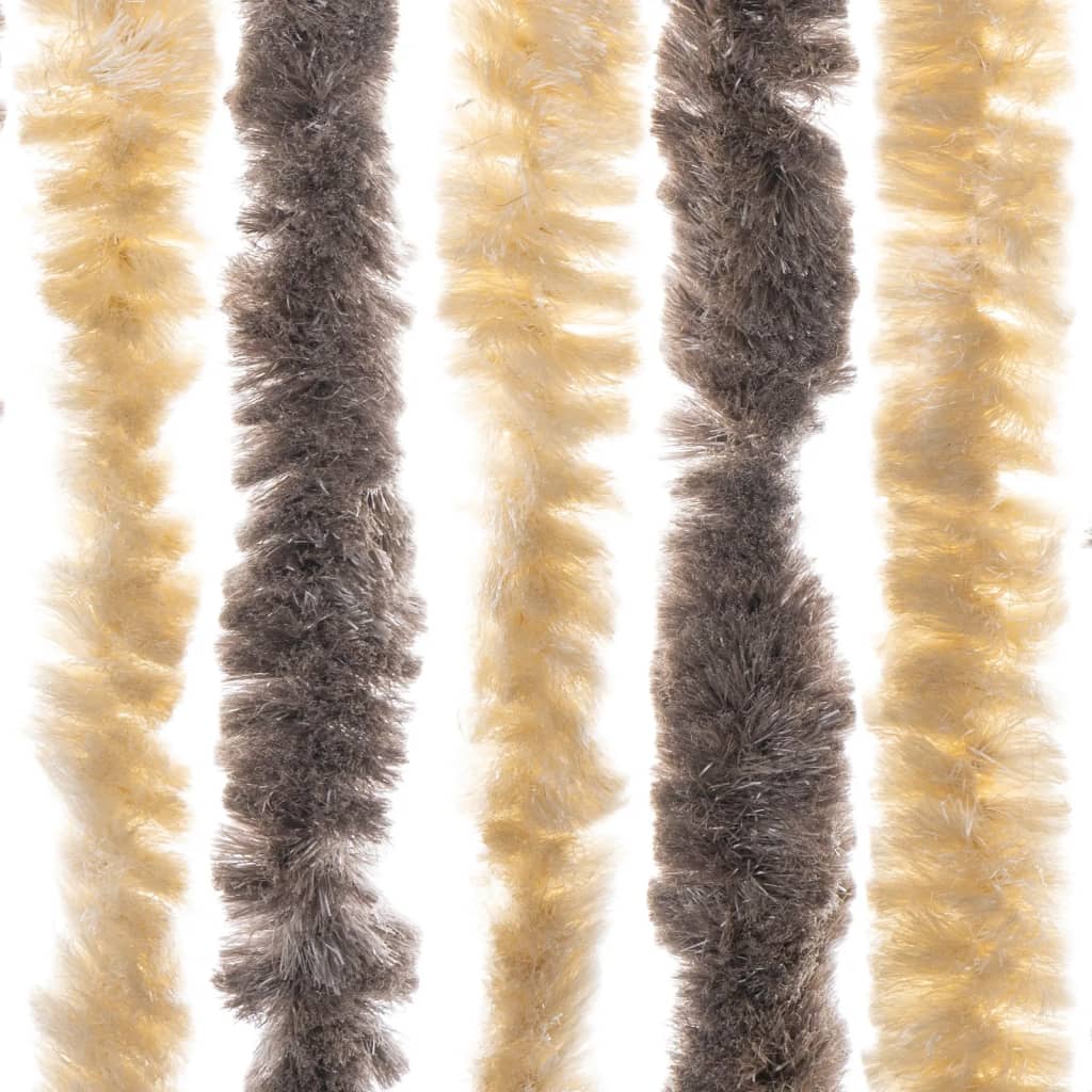 Fliegenvorhang Dunkelbraun und Beige 56x185 cm Chenille