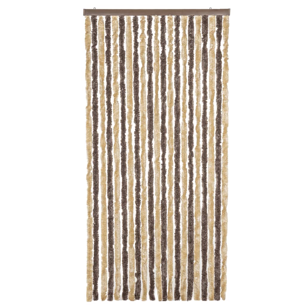 vidaXL Fliegenvorhang Dunkelbraun und Beige 90x220 cm Chenille