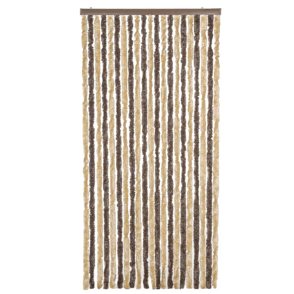 vidaXL Fliegenvorhang Dunkelbraun und Beige 100x200 cm Chenille