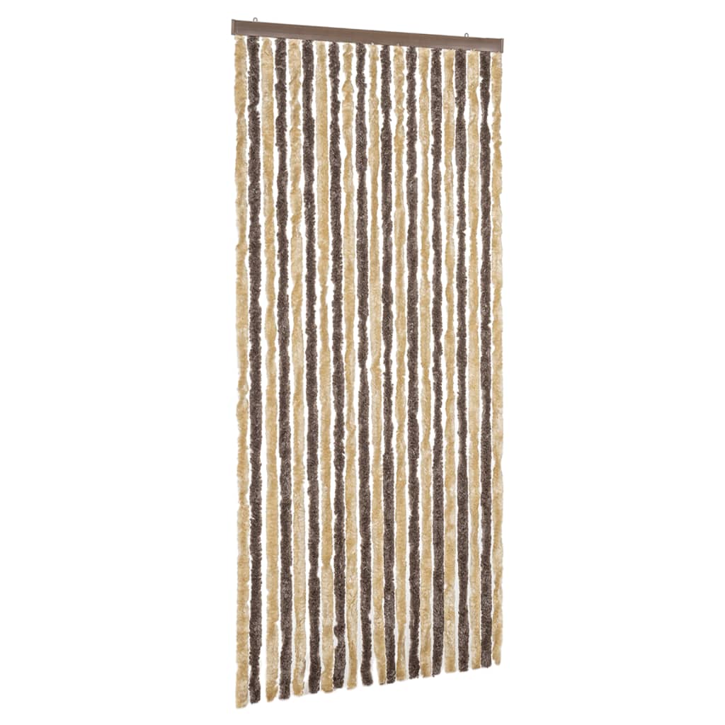 vidaXL Fliegenvorhang Dunkelbraun und Beige 100x220 cm Chenille